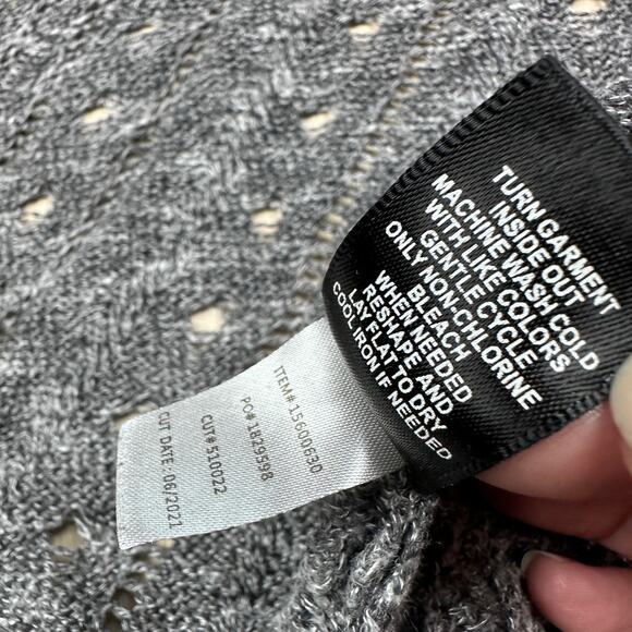 Torrid Gray Pointelle Cardigan Curved Hem Open Front Cardigan Sweater Plus 3X - Picture 14 of 14